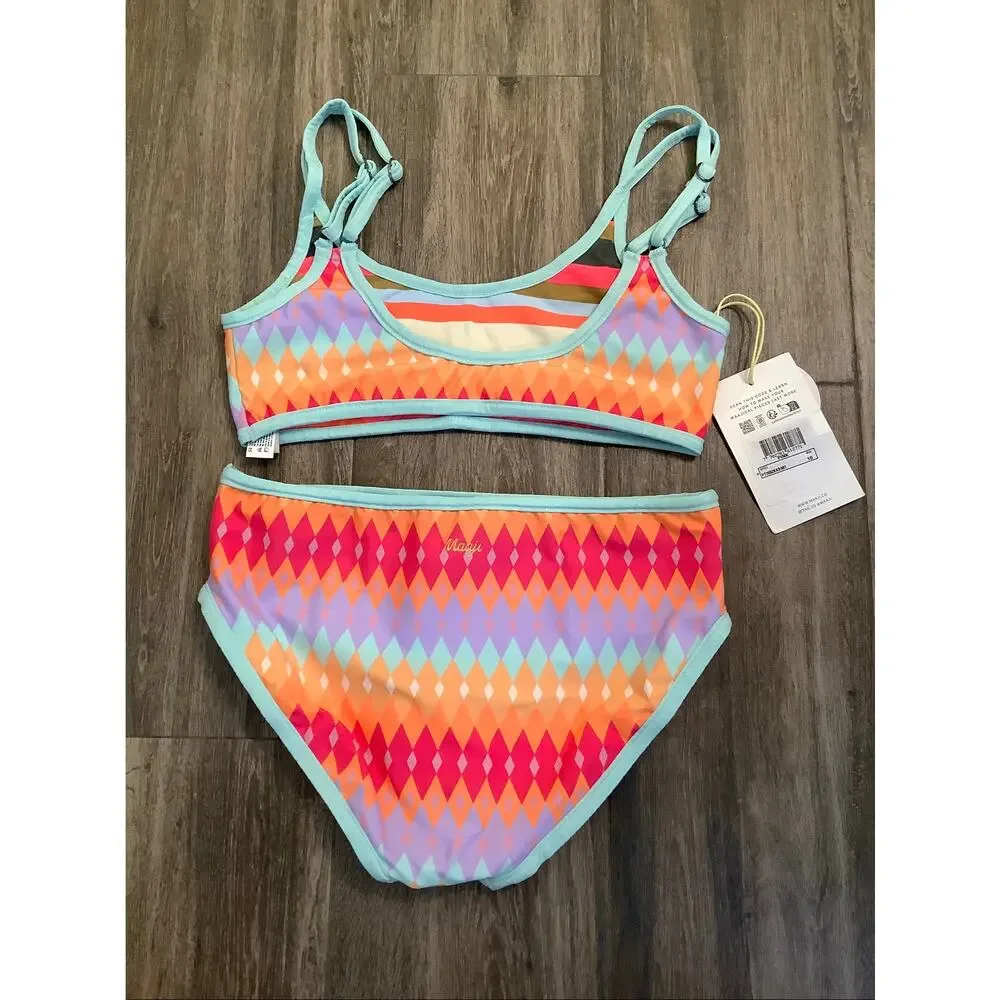 Maaji Girls' 10 Pink Prism Lirim Girls Bikini Set Swimwear Beach Resort C20-5